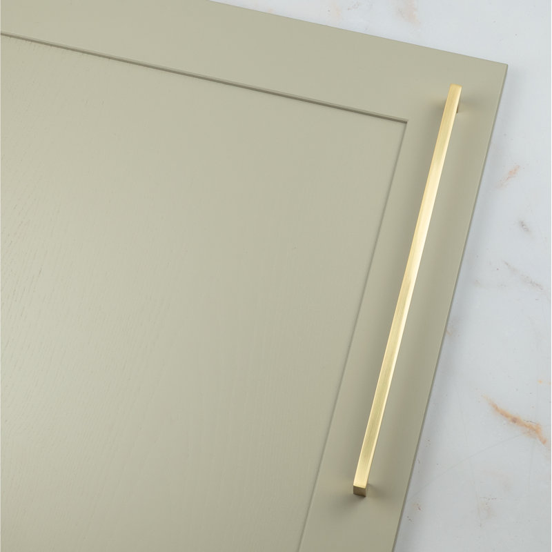 Satin Brass Slim Squared D-Bar Handles , 320mm
