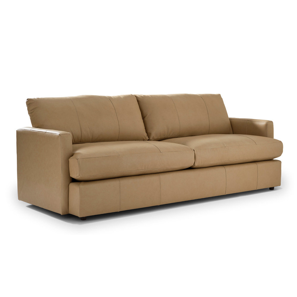 Fletcher 94" Sofa, Umber Genuine Leather
