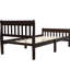 Lit simple avec tête de lit creuse et base en bois massif, sans sommier à lattes, aspect naturel, stable-129996356