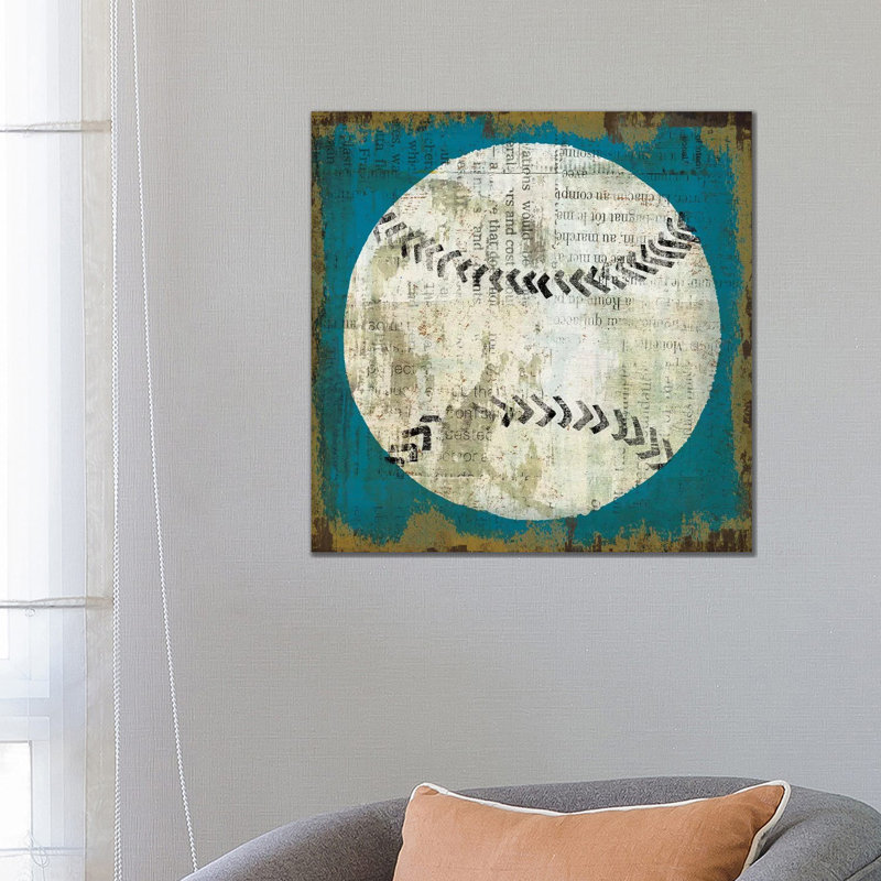 Ball I on Blue 1 Piece Wrapped Canvas Wall Art, 66.04 cm H x 66.04 cm W x 1.91 cm D