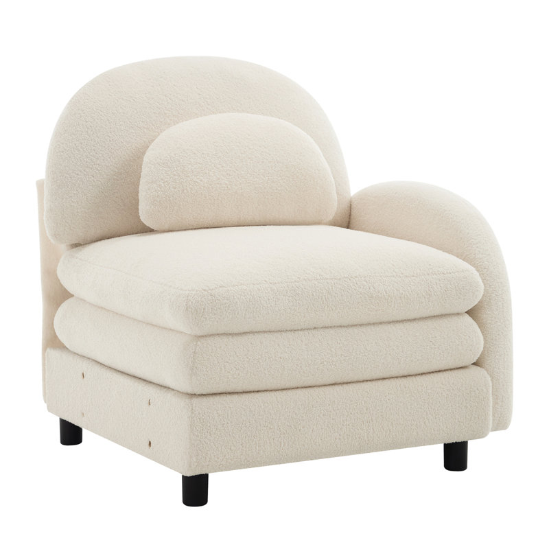 Canapé incurvé VF RSF Teddy, Blanc beige