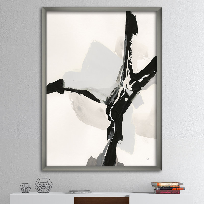 « abstract neutral iii », reproduction d’image sur toile, H 40 po x l 30 po x P 1,5 po, Cadre argenté
