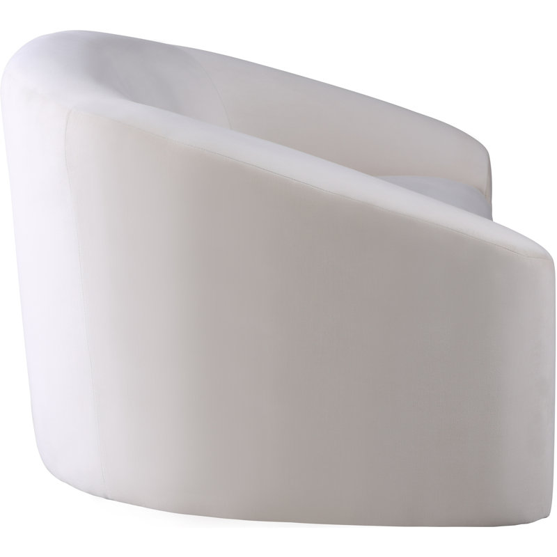 Canapé courbé Alaw, Velours crème, H 29,5 po x l 91 po x P 35,5 po