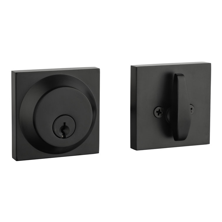 Matte Black Square Deadbolt – Keyed Single-Side Entry Door Lock