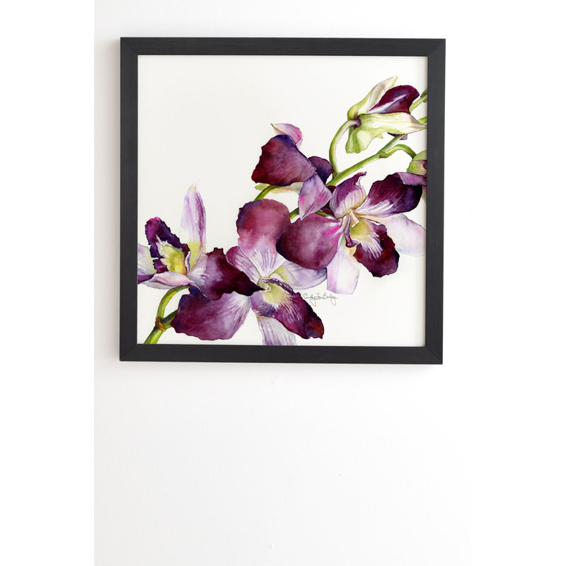 « radiant orchidées », impression, H 20 po x l 20 po x P 2 po, Armature en bambou, Pas de tapis