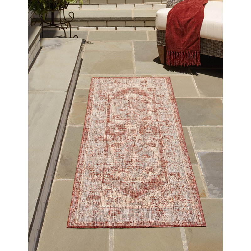 Tapis d'intérieur / extérieur en polypropylène tissé à la machine Susan, Tapis de couloir 2 pi x 7 pi 10 po