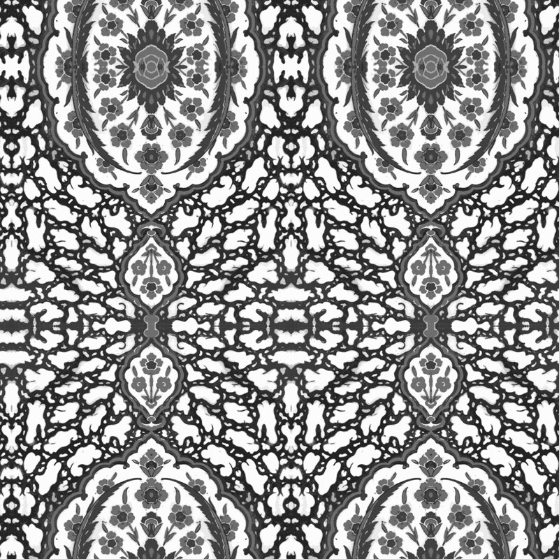 Nomad Ottoman Jewel 10' L x 24" W Peel and Stick Wallpaper Roll, Gray, Self-adhesive, Peel & Stick