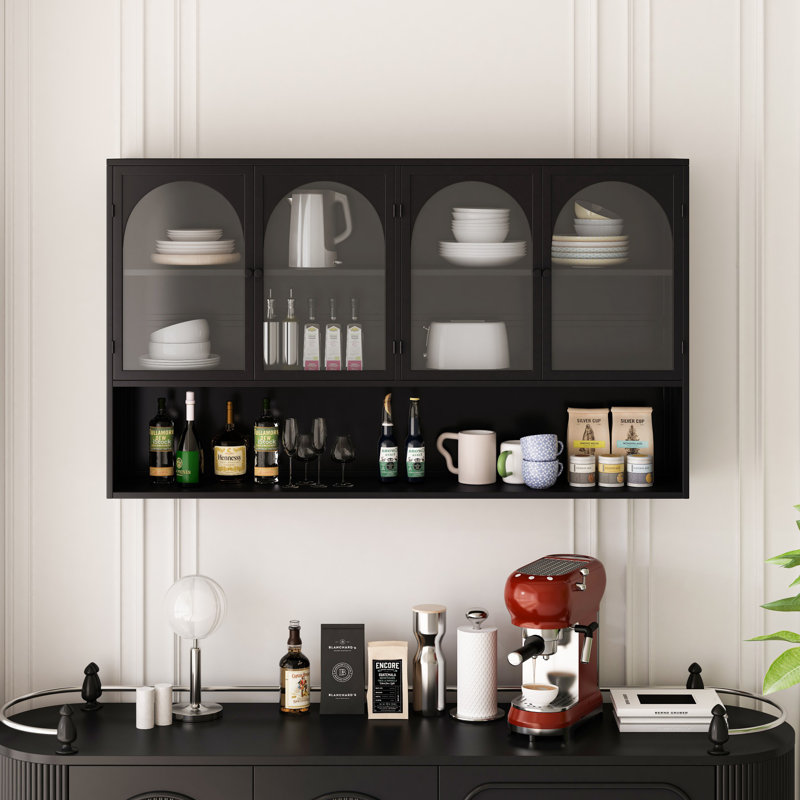 Modern Wall-Mounted Cabinet, Black