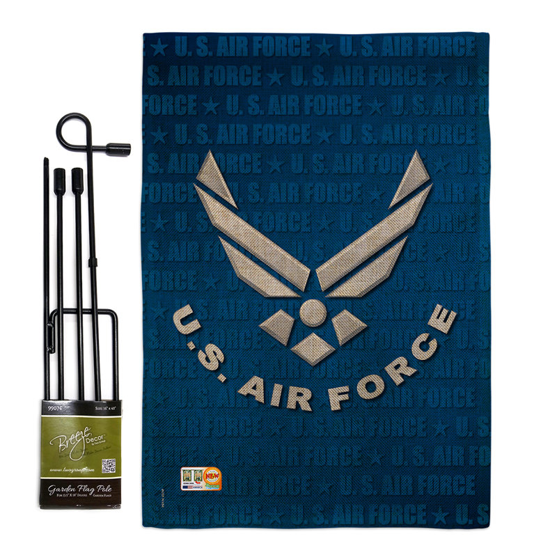 En toile jute à 2 côtés 19 x 13 po air force ensemble de drapeau