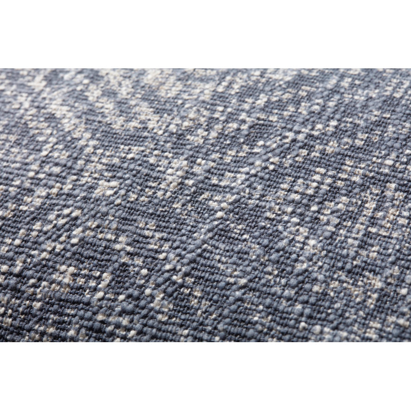 Dark Blue Embroidered Cotton Square Pillow with Tassels
