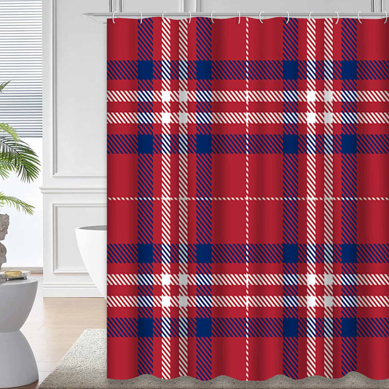 Rideau de douche Patriotic Tartan, L 72 po x l 84 po