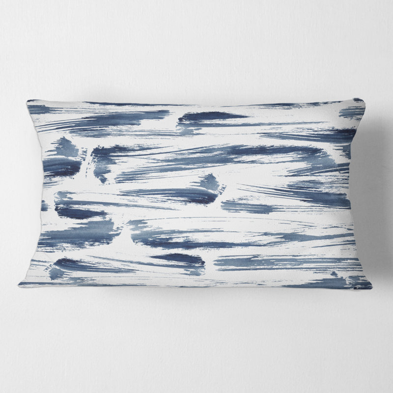 Abstract Blue Aquatic Texture - Modern Printed Throw Pillow