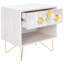 Élégante table de chevet l 19,1 po en noyer Kershaw - Design contemporain élégant avec tiroir sculpté et laiton-1008557038