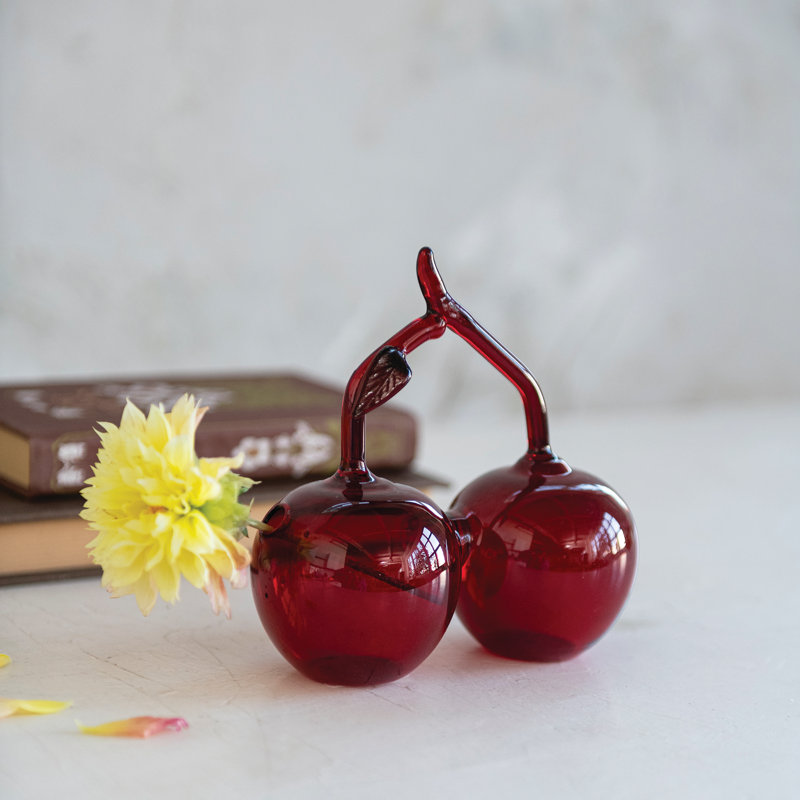 Cerises en verre soufflé à la main