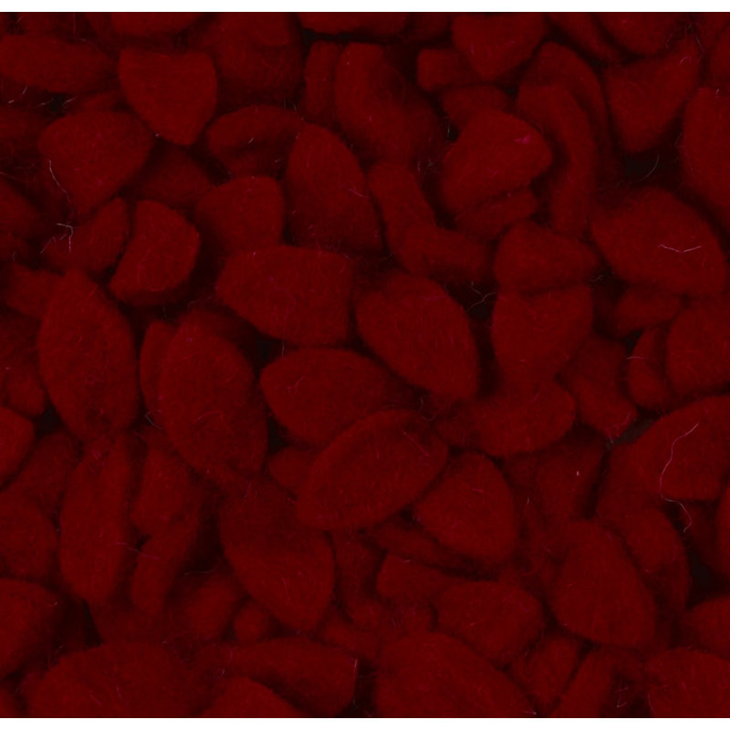 Coussin en laine feutrée à la main , Rouge / Crème, Housse de coussin seulement - sans coussin