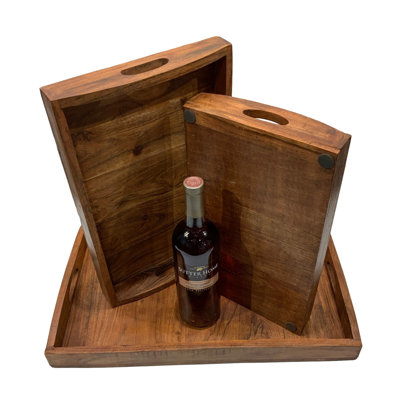 Chavone Solid Wood Tray - Set of 3