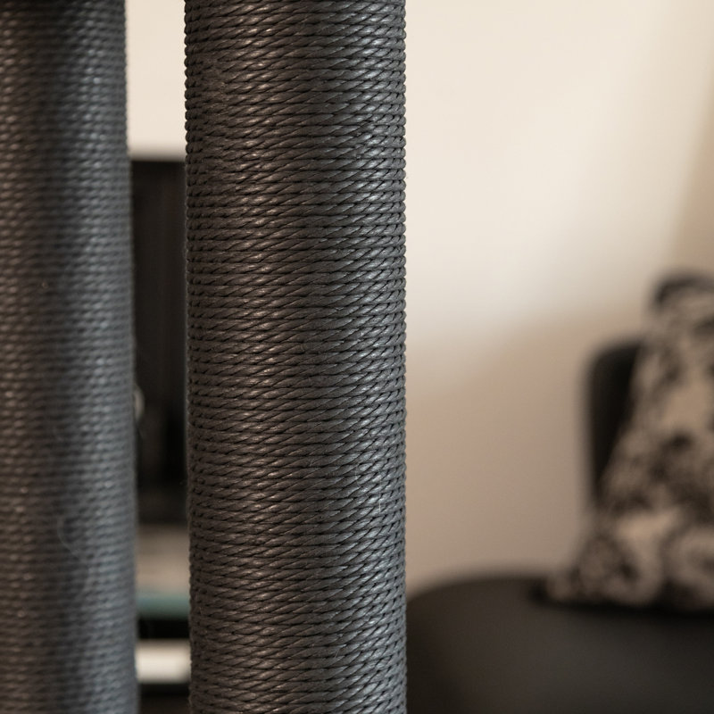 40.9" Nightfall Cat Tree With Coffin Bed, Black Cat Tower With Soft Mat And Sisal Scratching Posts
