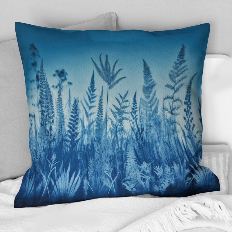 Coussin décoratif imprimé fougère dans la forêt