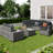 8-Pieces Outdoor Wicker Round Sofa Set, Half-Moon Sectional Sets All Weather, Curved Sofa Set With Rectangular Coffee Table, PE Rattan Water-Resistant And UV Protected, Movable Cushion-1221179338