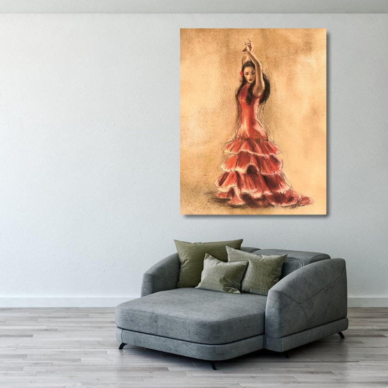 Flamenco Dancer I, 36" H x 28" W