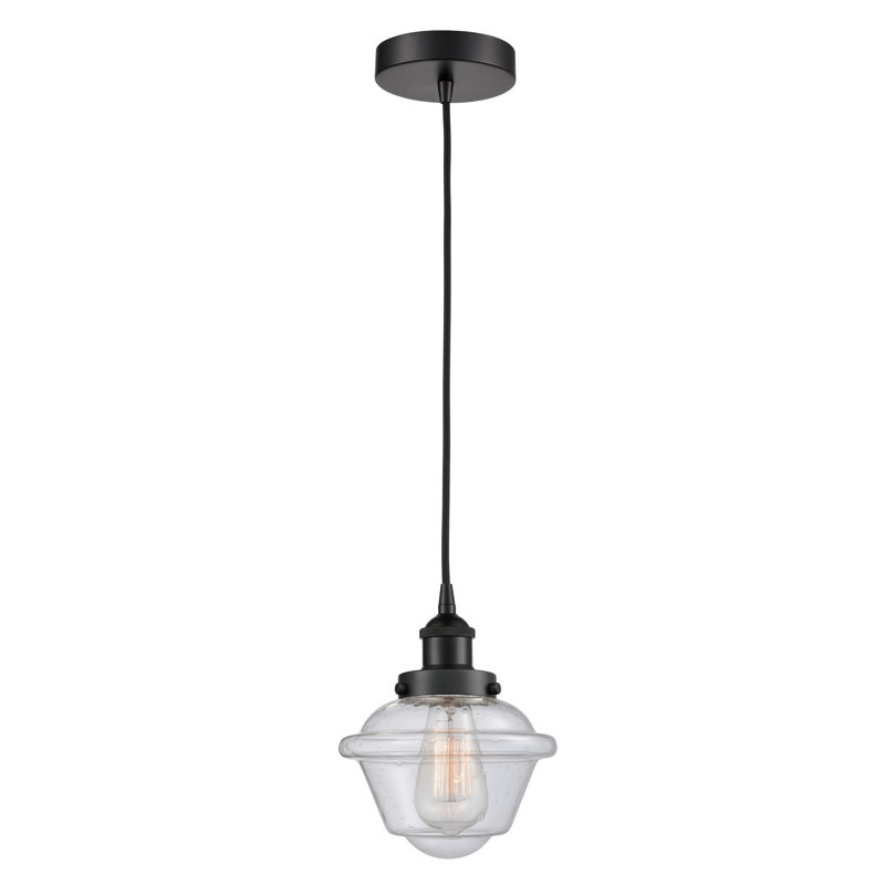 Luminaire suspendu simple à 1 lumière Calliope, Noir mat