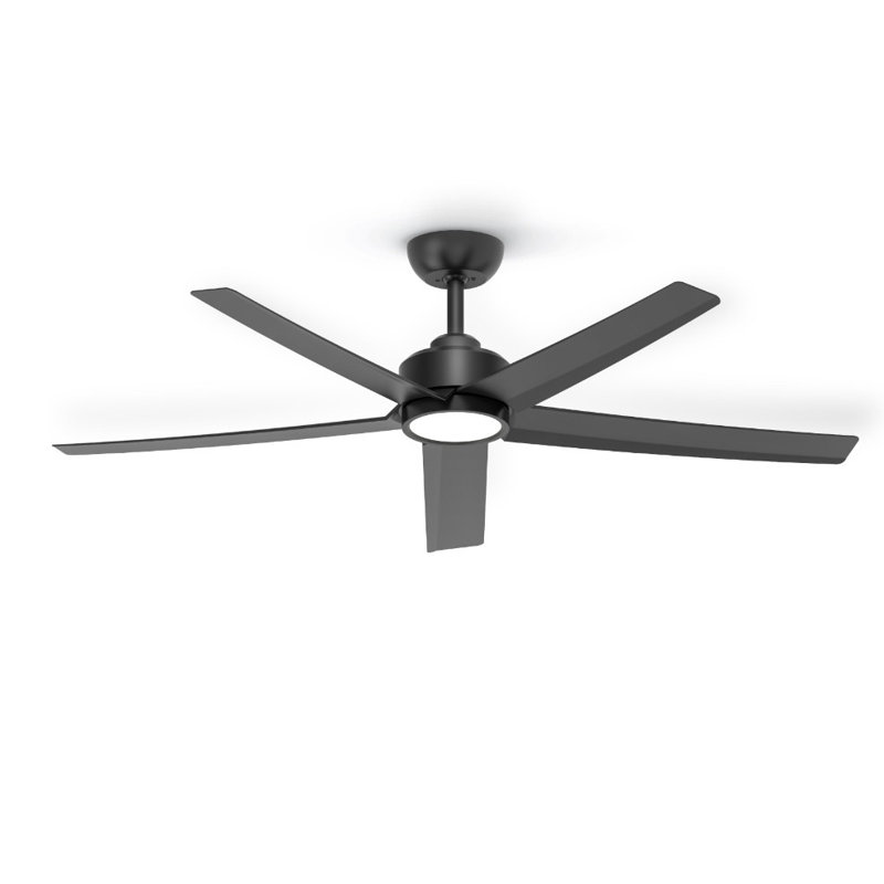 Ventilateur de plafond de 52 pouces avec éclairage à DEL intégré, grand moteur à courant continu réversible à circulation d'air avec télécommande manuelle, ventilateur de plafond pour la chambre à coucher du salon