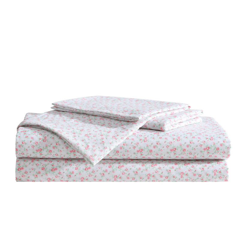 Betsey Johnson Printed Novelty Sheet Sets, Twin XL Sheet Set with 1 Standard Pillowcase, Whimsical Floral Pink