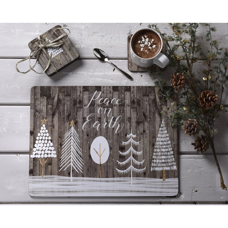 Sous-verre de noël en bois pimpernel