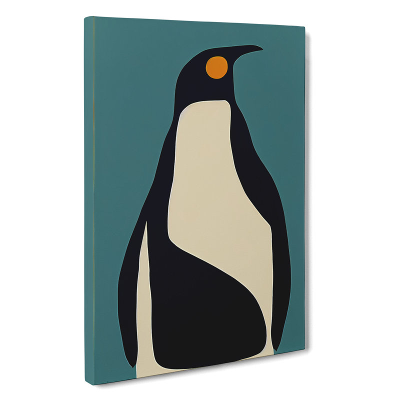 Penguin In Abstract No.3 - Wrapped Canvas, 50cm H x 35cm W x 3cm D