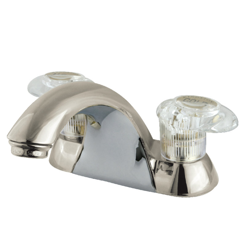 St. Charles Centerset Bathroom Faucet, Satin Nickel, With Plastic Pop Up Drain