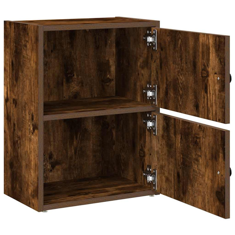 Shanetra 40cm W Bookcase, Smoked Oak, (2 Shelves) 52cmH x 40cmW x 24cmD