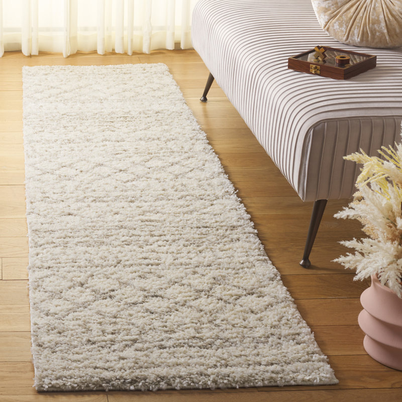 Develin Performance Chevron Rug, Runner 2'3" x 8', Ivory/Beige
