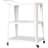 3-Tiered White Kitchen Cart With Industrial Essence, Swivel Wheels And Metal Frame, 33.7" Tall, 23.8" Wide, 13.8" Deep, Assembly Needed Dining Long - Lasting Conglomeration For Use, 33.7"H X 23.8"W