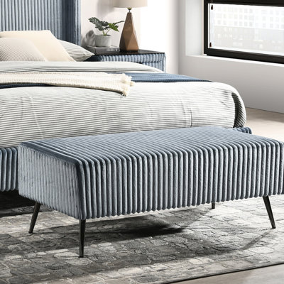 Banc rembourré en velours côtelé