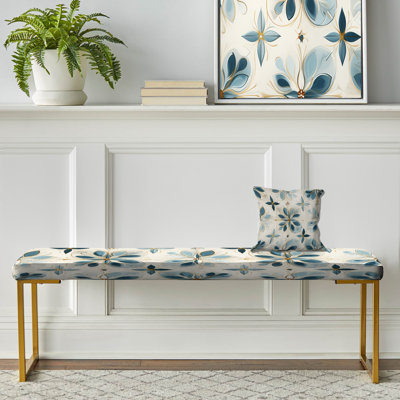 Maltese Mosaic - Damask Upholstered Gold Bench