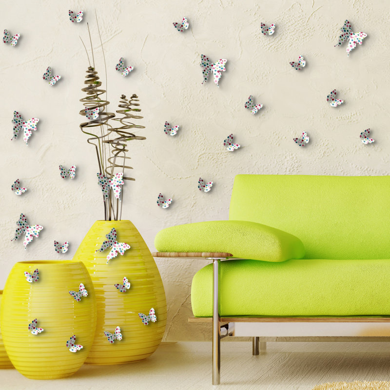 Colour Dots Butterflies Wall Sticker