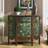 Half-Moon Hand-Painted Entryway Storage Cabinet