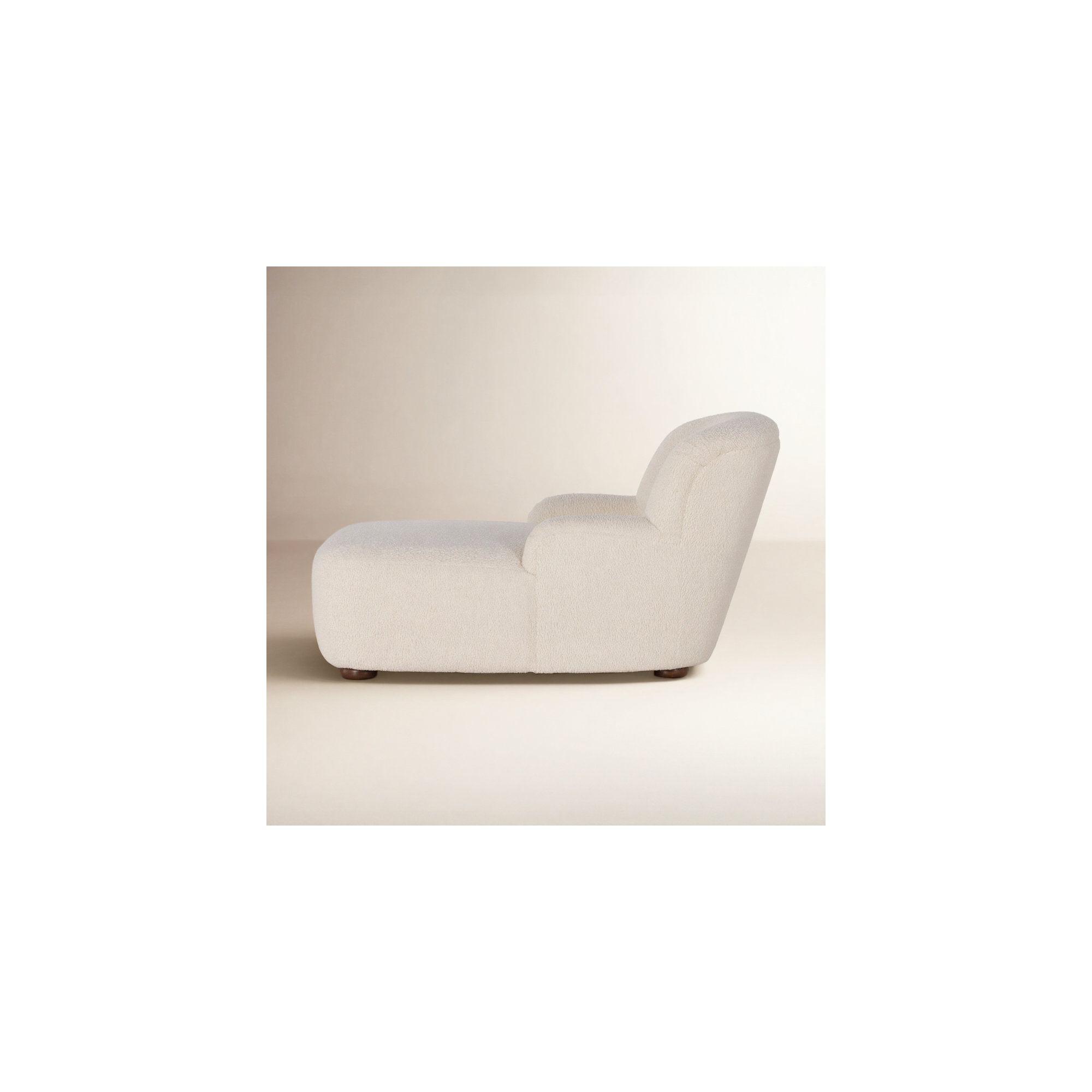 Alura 36" Chaise Lounge, Ecru Luxe Boucle