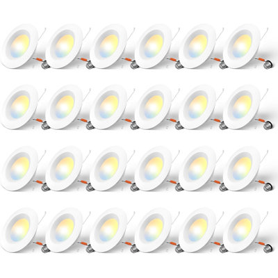 6 Pack 6 Inch 5CCT Tunable Thin black trim LED Recessed Ceiling Light with Junction Box, 12W 1050LM High CRI RA80, 2700K‑5000K Color Selectable, 5%-100% Dimmable, ETL IC‑Rated, for Living Room, Kitchen, Bathroom & Office
