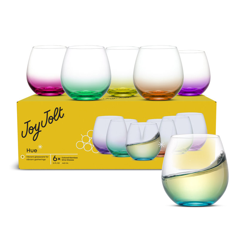 Verres à vin de couleur JoyJolt Hue, 15 oz