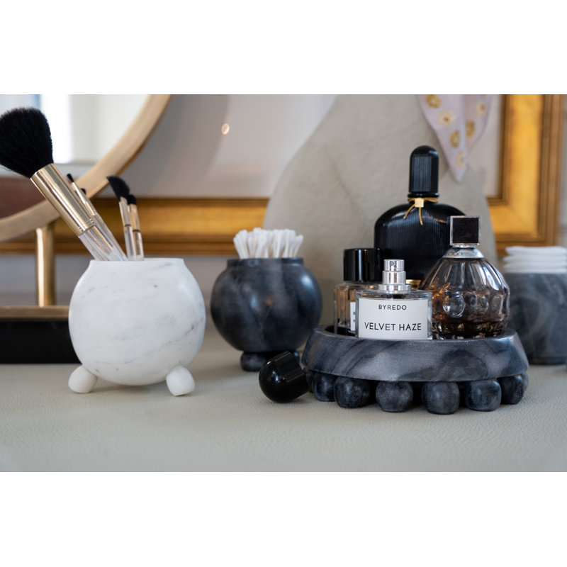 Marble Bathroom Storage Container, Black