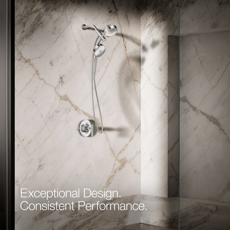 Kohler Purist® 2-In-1 Multifunction Shower Combo Kit, Showerhead and Handshower, Three Spray Settings, Polished Chrome