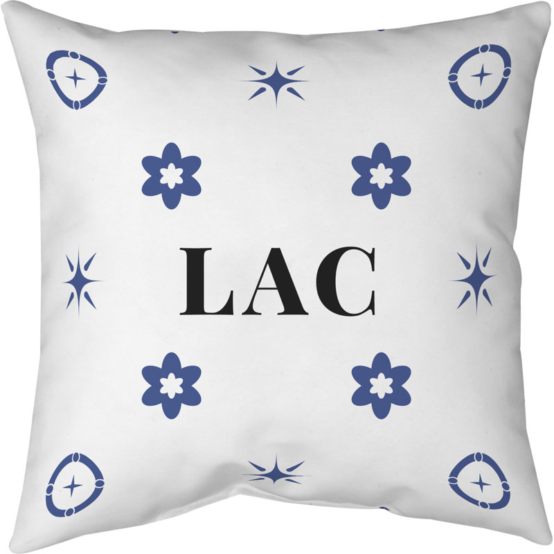 Coussin en coton Los Angeles, Los Angeles, bleu, blanc, 26 pouces x 26 pouces