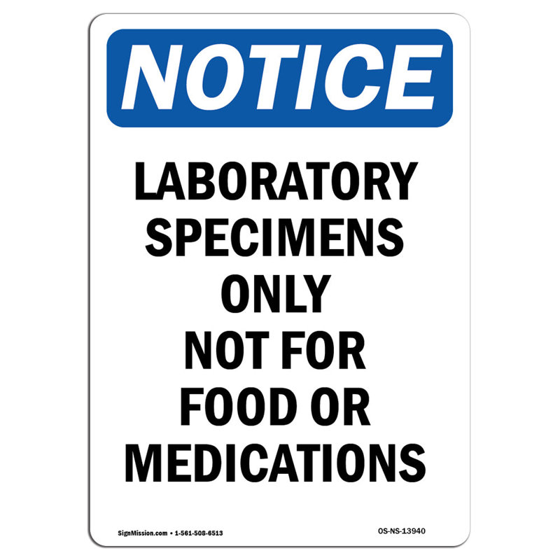 Laboratory Specimens Only Not Sign