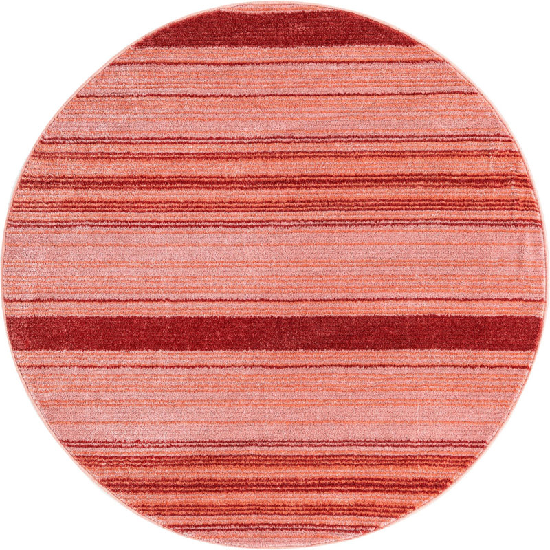 Tapis d'intérieur rayé Hulsey, Rond 3 pi 3 po, Multi