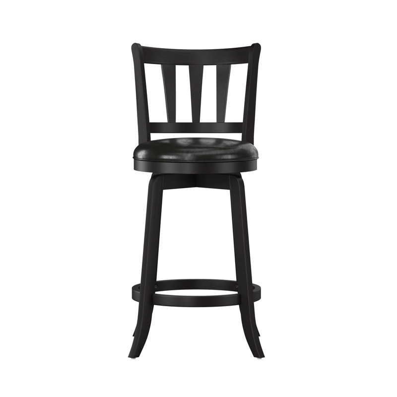 Arisa Swivel Stool, Bar Stool (30" Seat Height), Black
