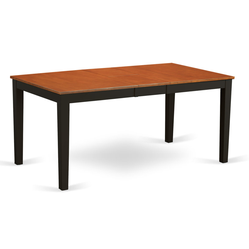 5 Piece Dining Room Furniture Set Includes a Rectangle Kitchen Table with Butterfly Leaf and 4 Dining Chairs, Black & Cherry