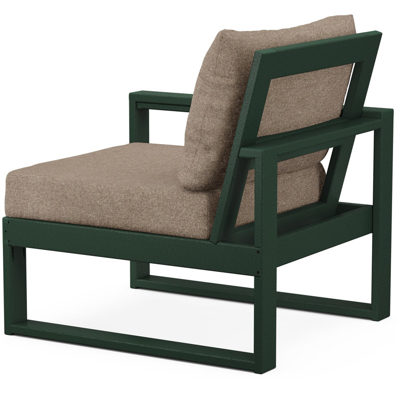 POLYWOOD Outdoor Lounge Chair, Green, Spiced Burlap