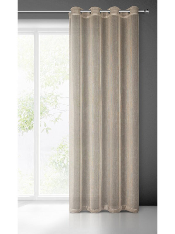 Adela Semi Sheer Curtain Single Panel, Beige