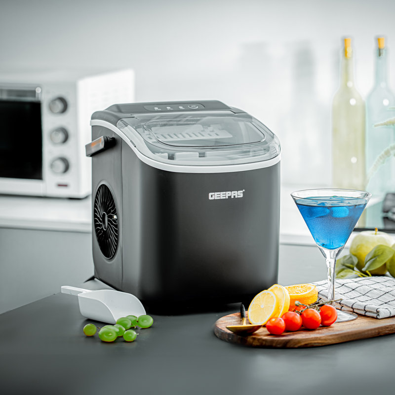 Geepas 12 Lb. Daily Production Bullet Clear Ice Freestanding Ice Maker